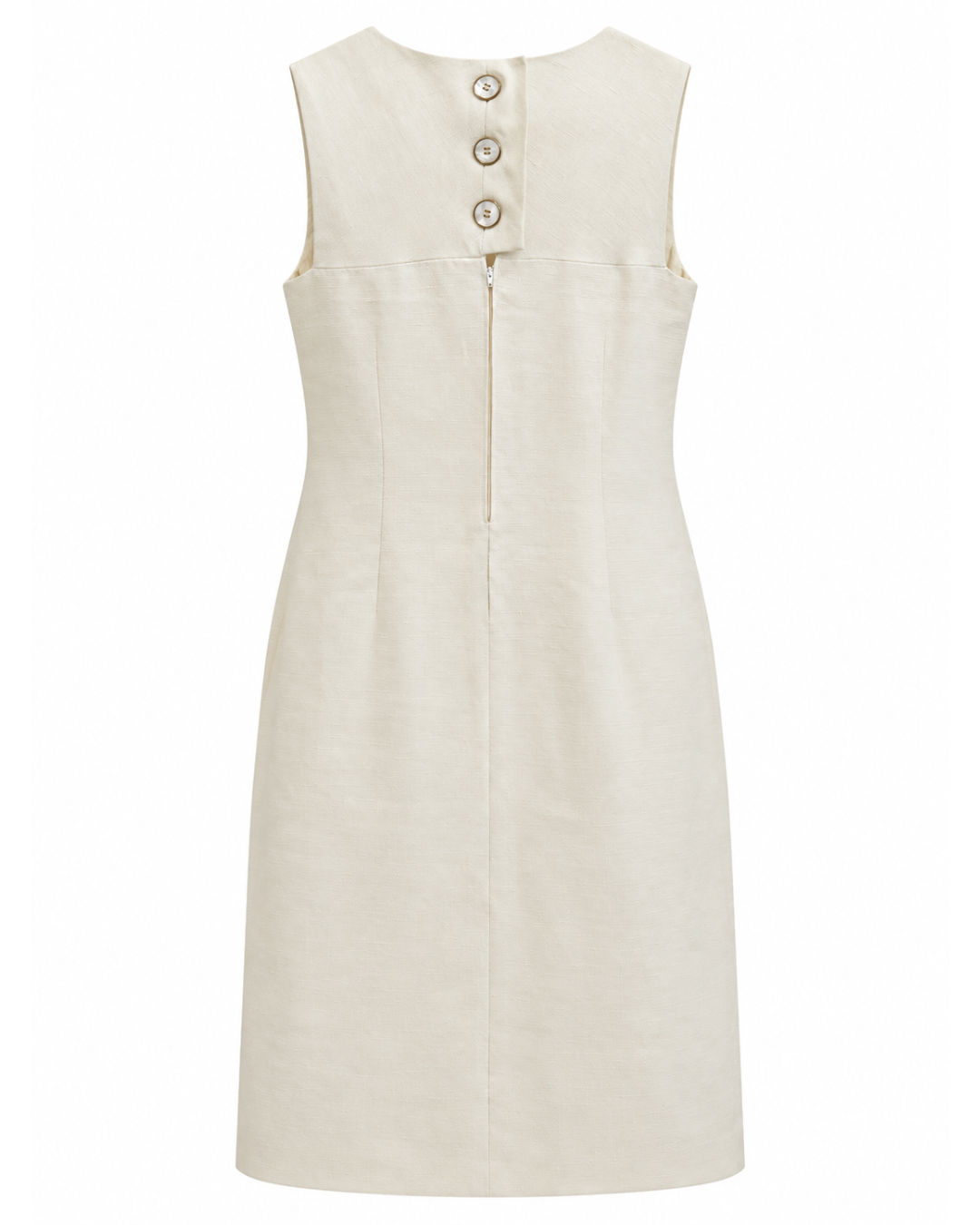 1960s Bergdorf Goodman Whiten Linen Dress and Jacket Set