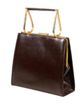 c. 1960s Unlabeled Brown Leather Handbag