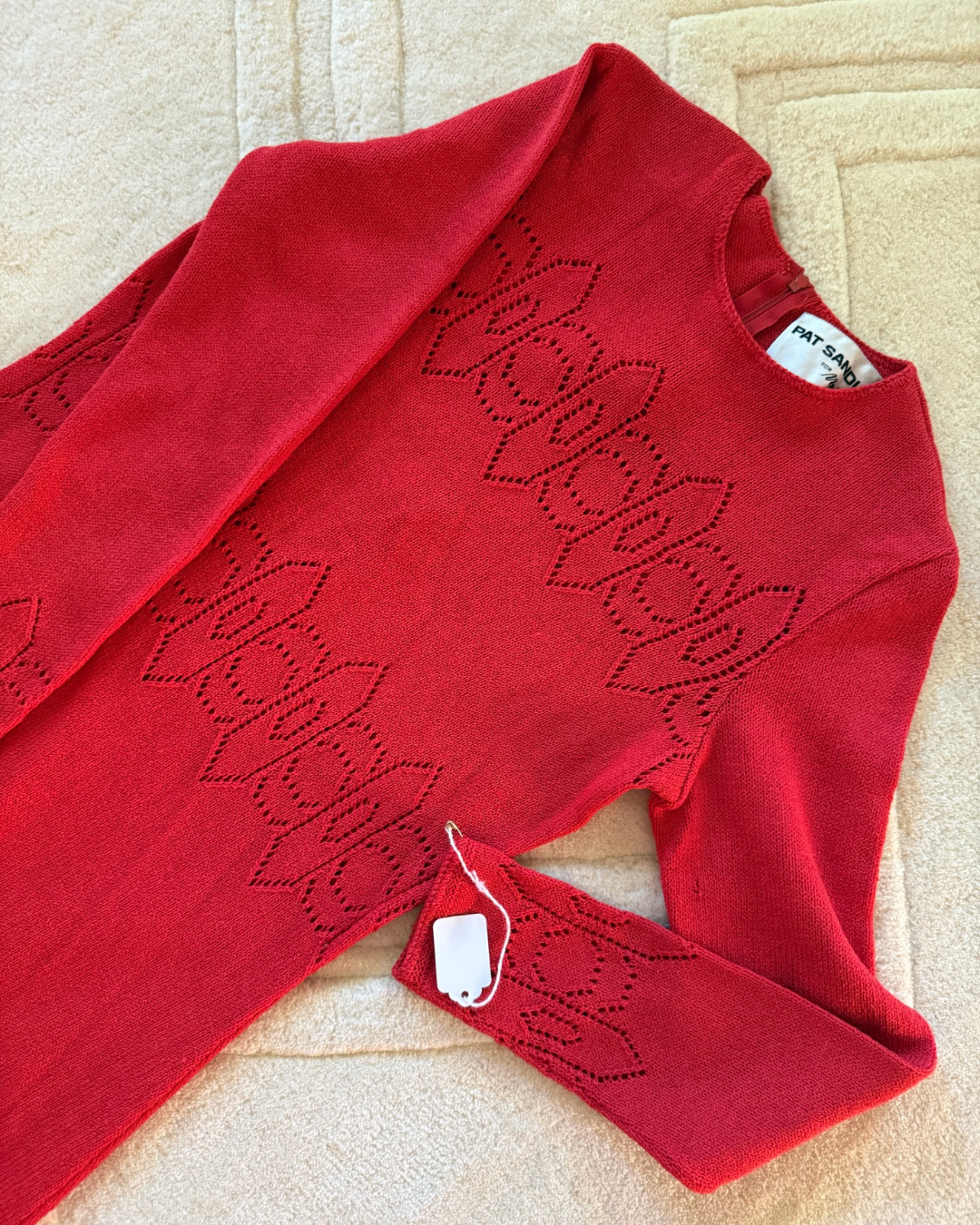 1970s Pat Sandler Red Knit Gown
