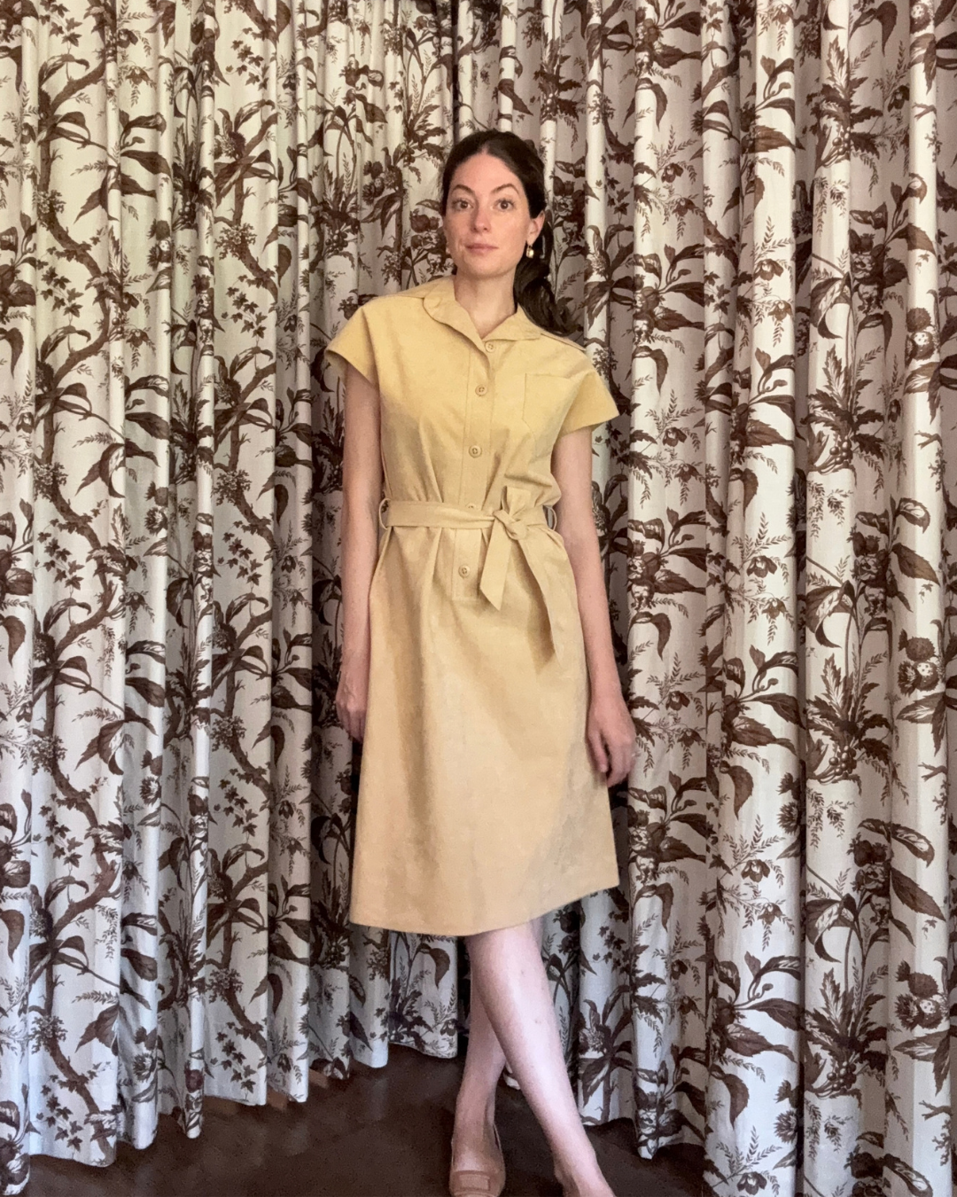 Howard Wolf Tan Suede Midi Dress