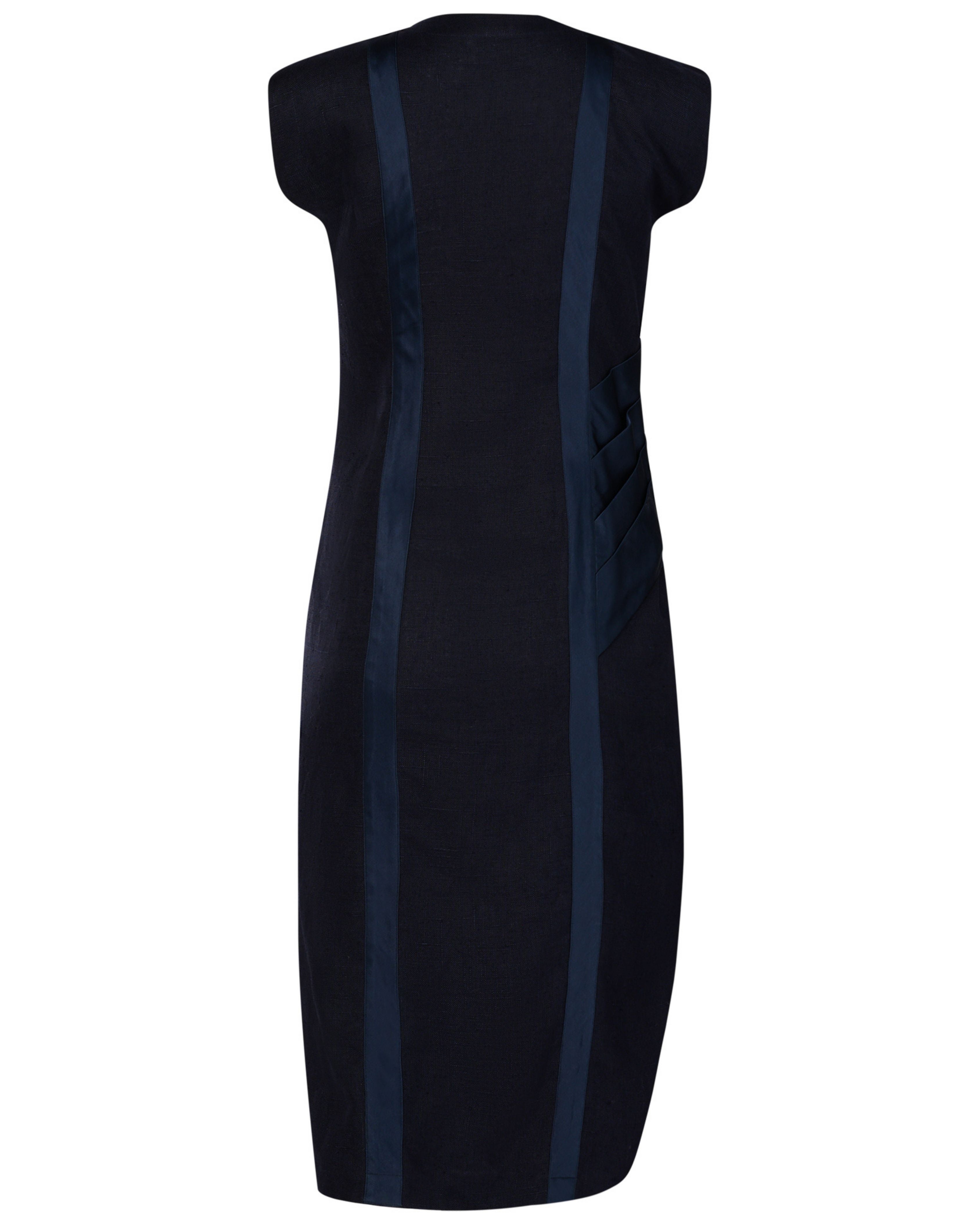 1980s/1990s Gianni Versace Black and Navy Linen Dress