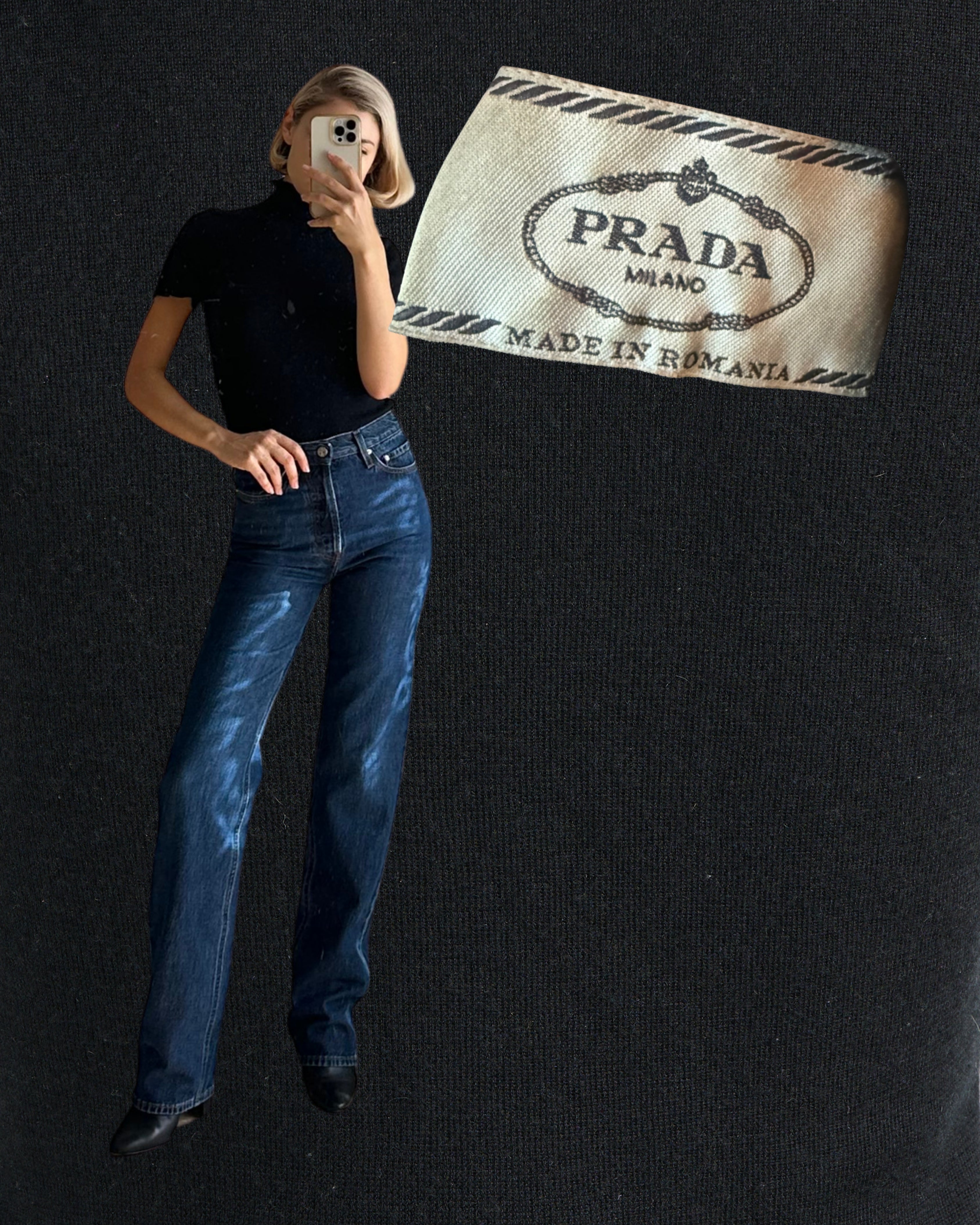 2010s Prada Black Cashmere Turtleneck Sweater