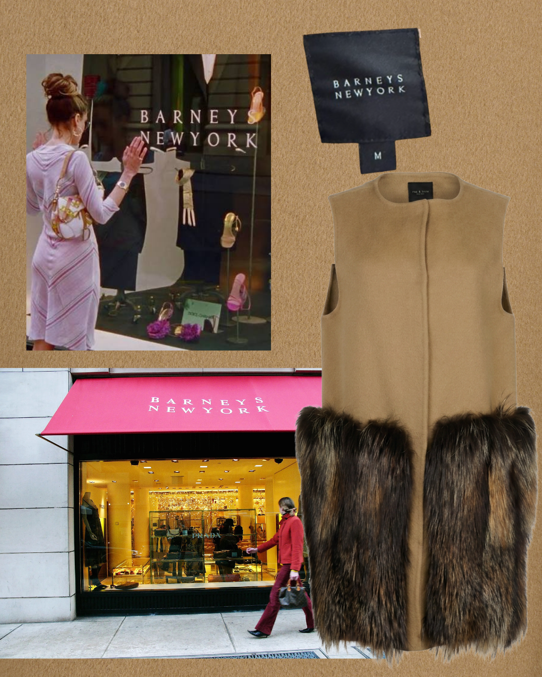 2010s Barneys New York Sleeveless Coat With Silver Fox Trim