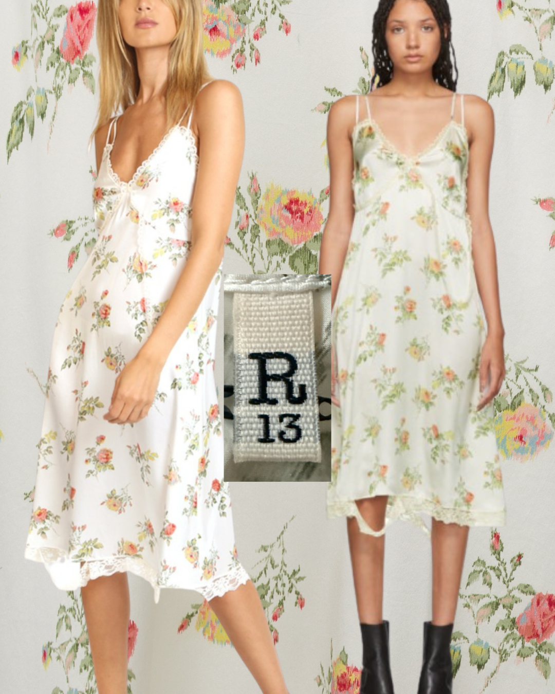 2010s R13 Deconstructed Floral Slip Dress
