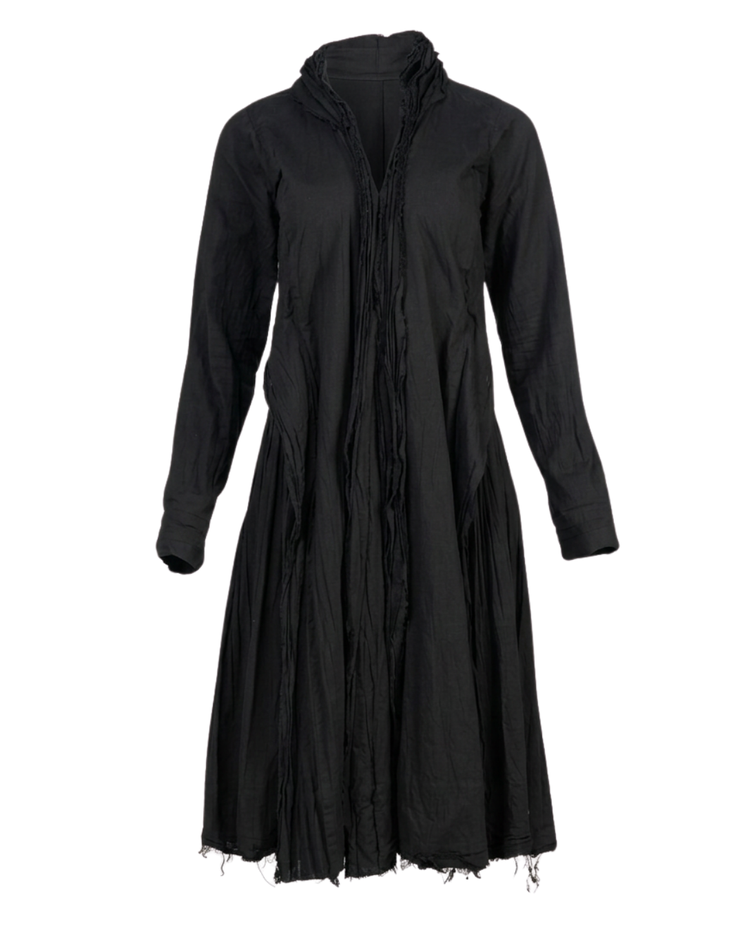 2000s Junya Watanabe Comme des Garçons Black Frayed Dress