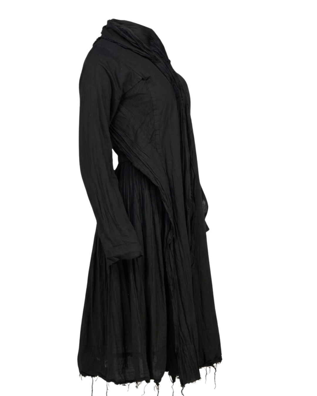 2000s Junya Watanabe Comme des Garçons Black Frayed Dress
