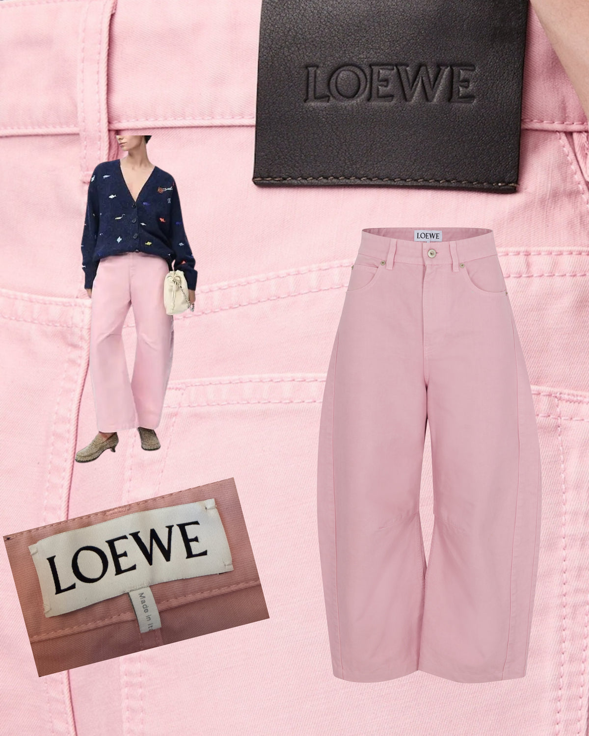 Fall 2023 Loewe Barrel-Leg Trousers