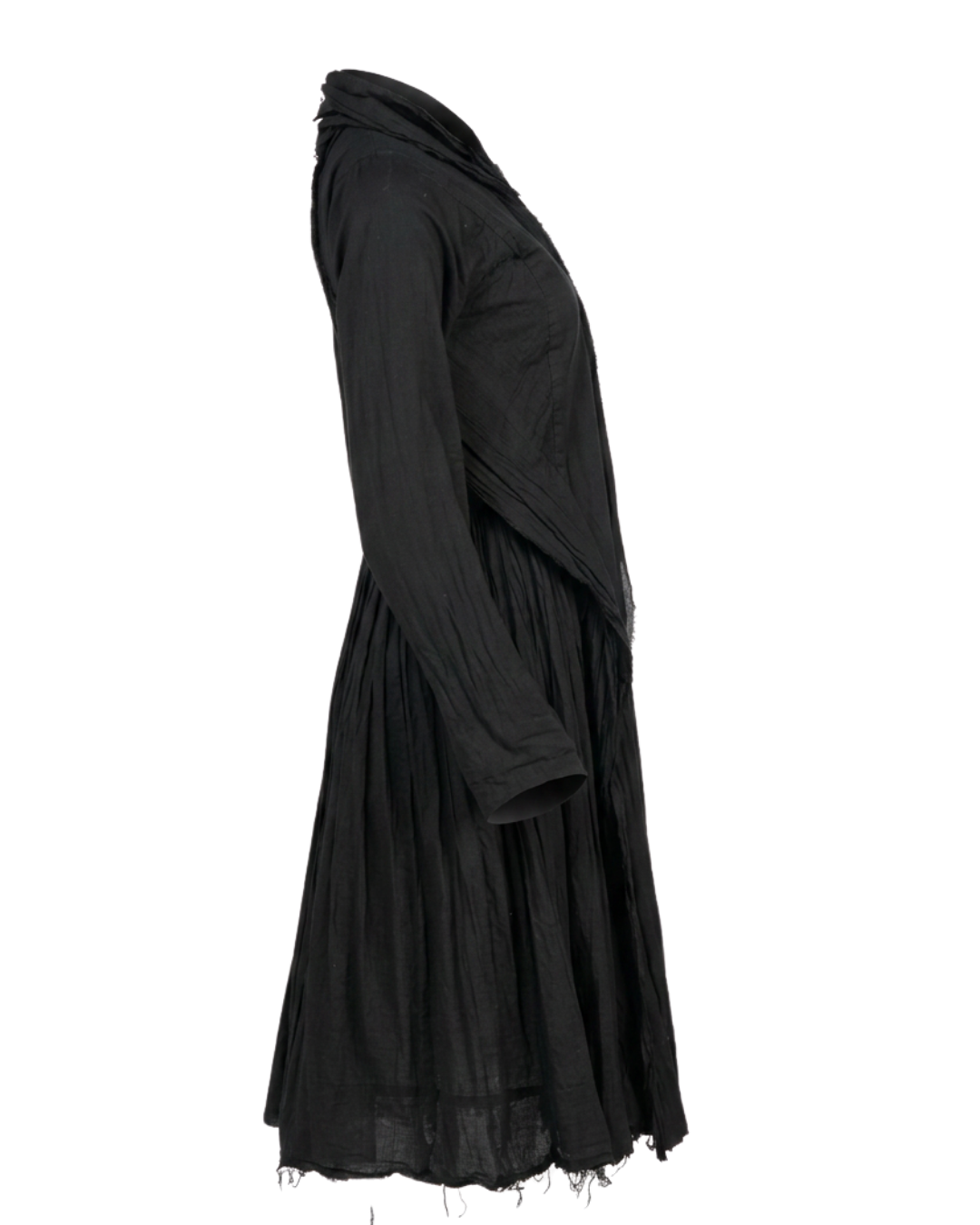 2000s Junya Watanabe Comme des Garçons Black Frayed Dress