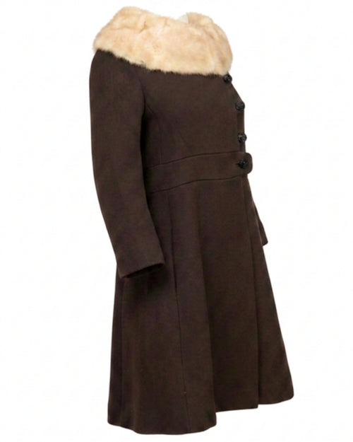 1960s Wool Coat With Mink Collar