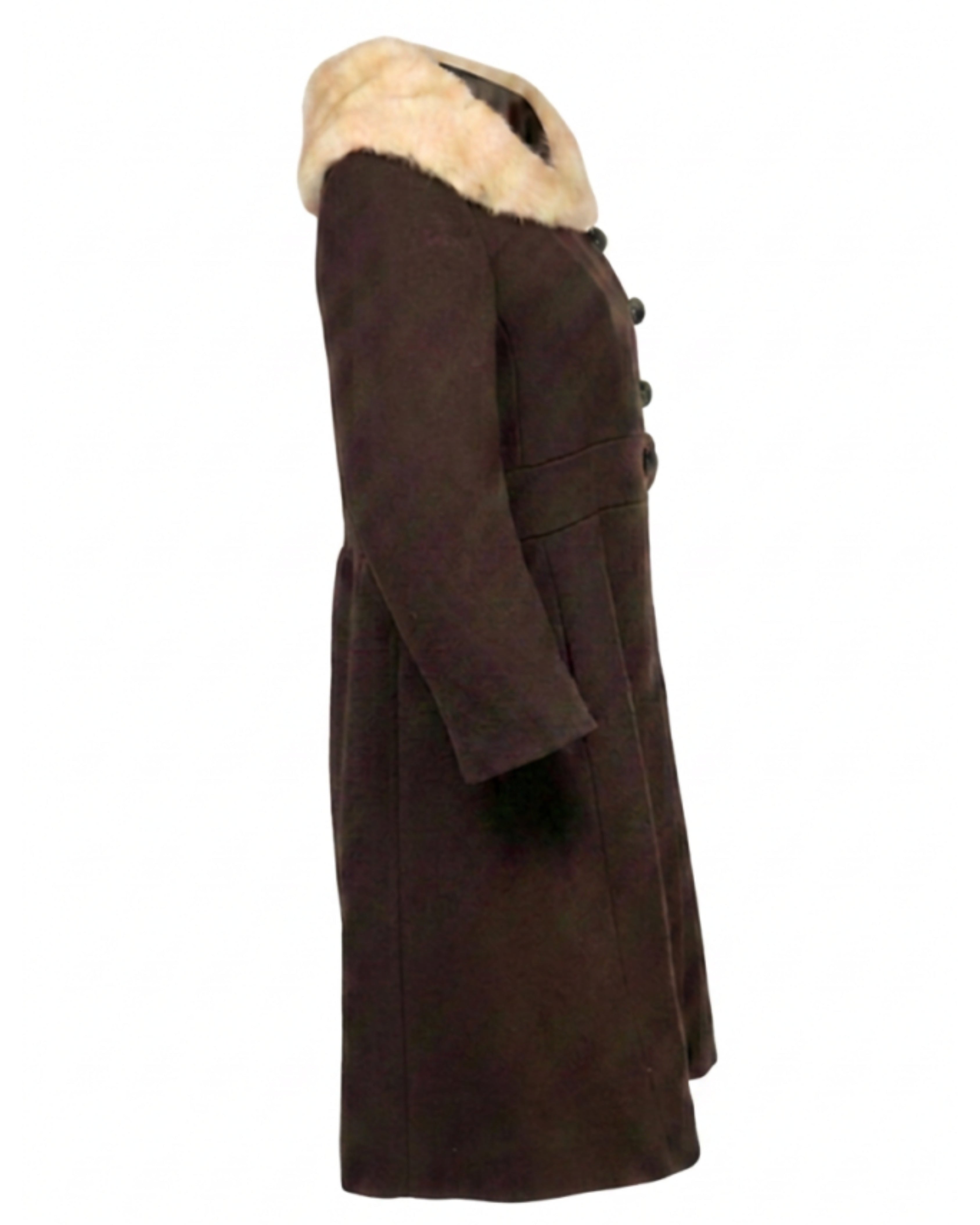 1960s Wool Coat With Mink Collar