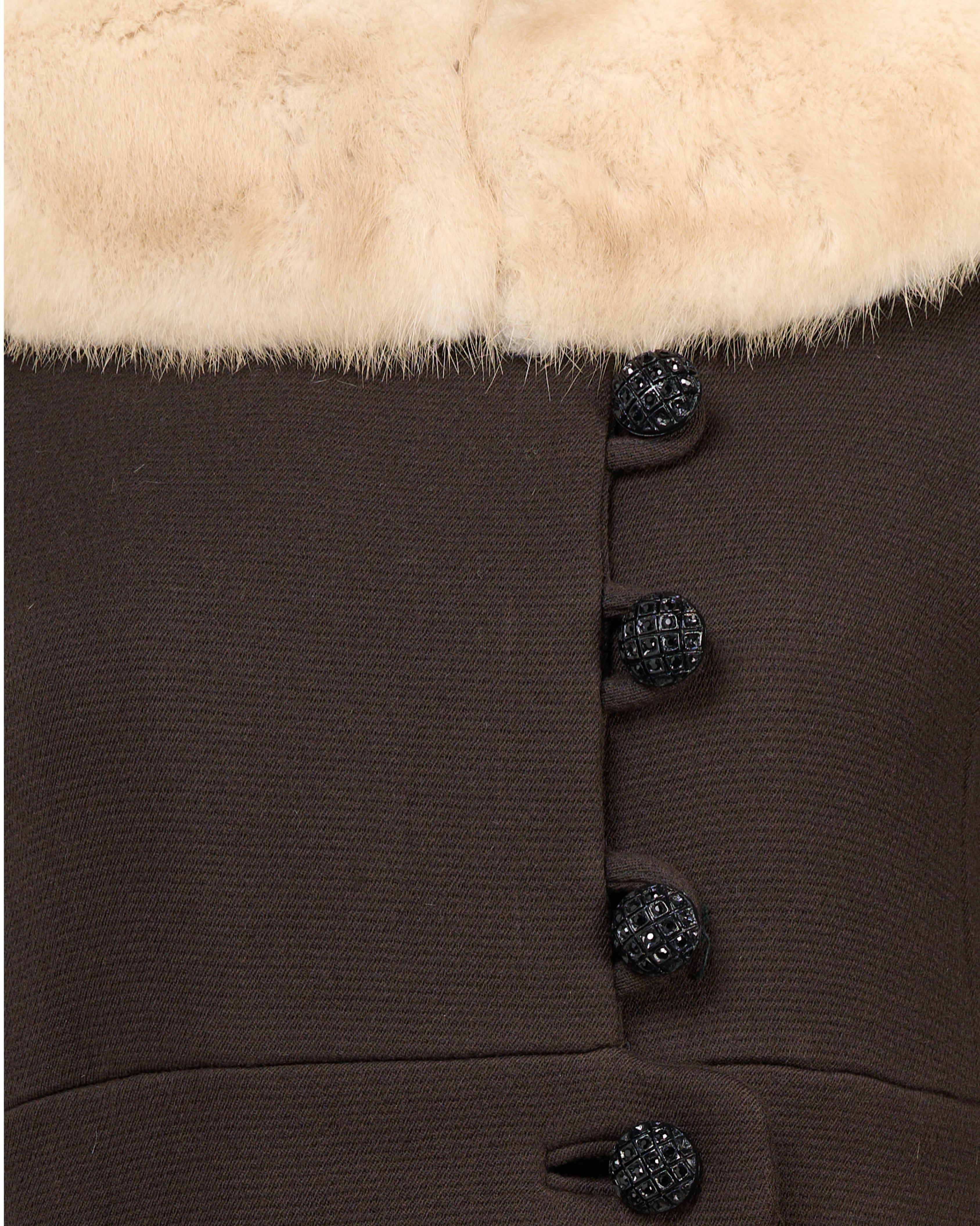 1960s Wool Coat With Mink Collar