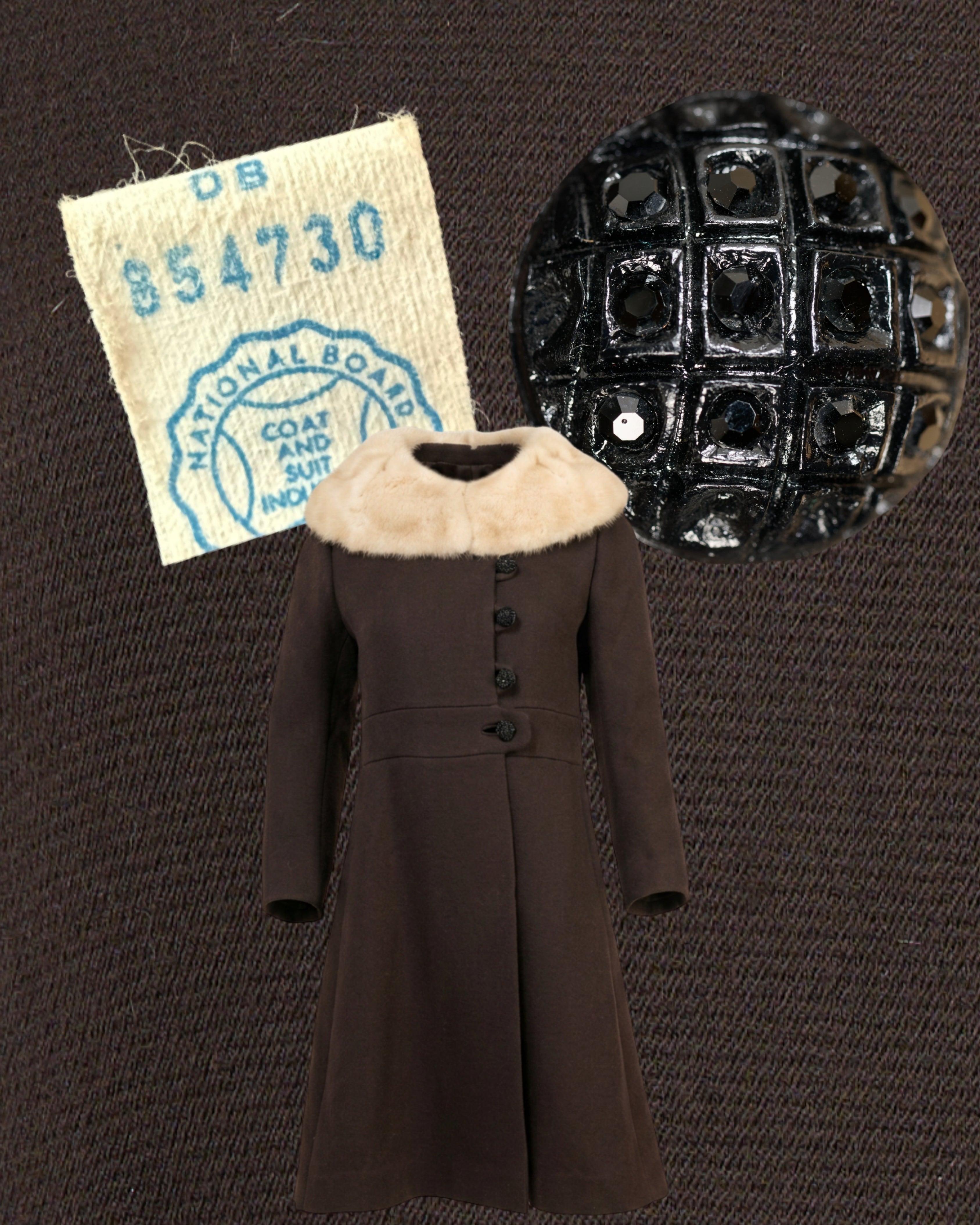1960s Wool Coat With Mink Collar