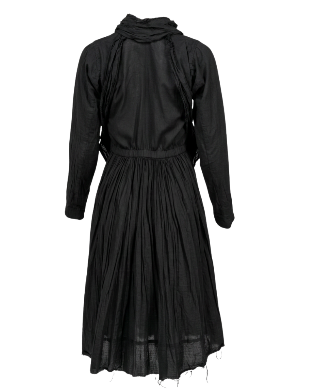 2000s Junya Watanabe Comme des Garçons Black Frayed Dress