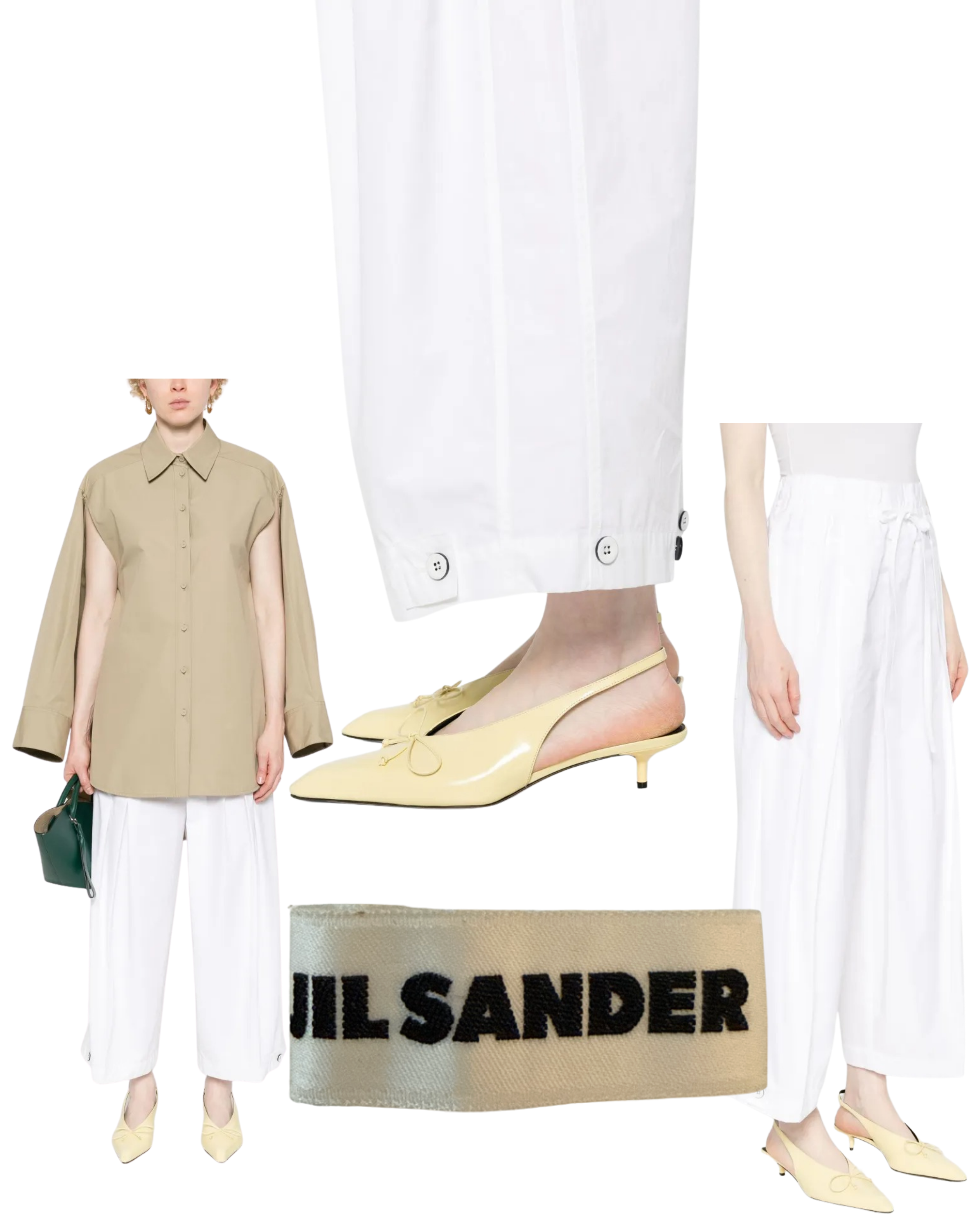 2020s Jill Sander White Drawstring Pants