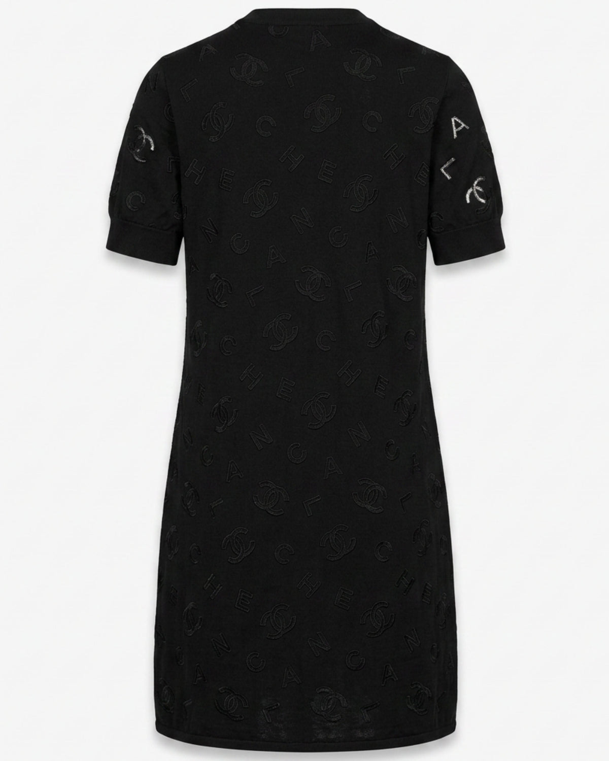 Cruise 2020 Chanel Logo Knit Black Dress
