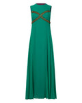 1960s Teal Beaded Chiffon Gown