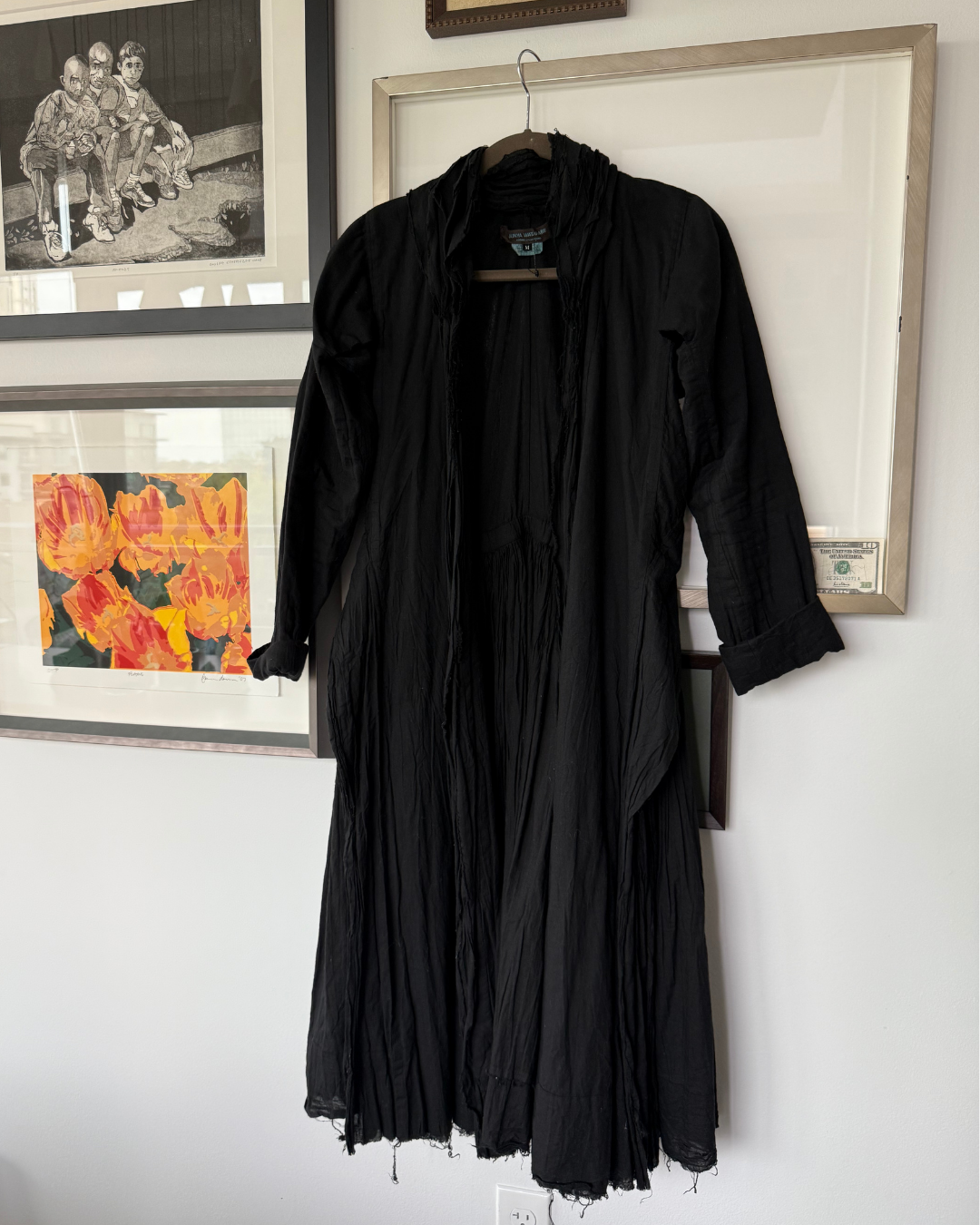 2000s Junya Watanabe Comme des Garçons Black Frayed Dress