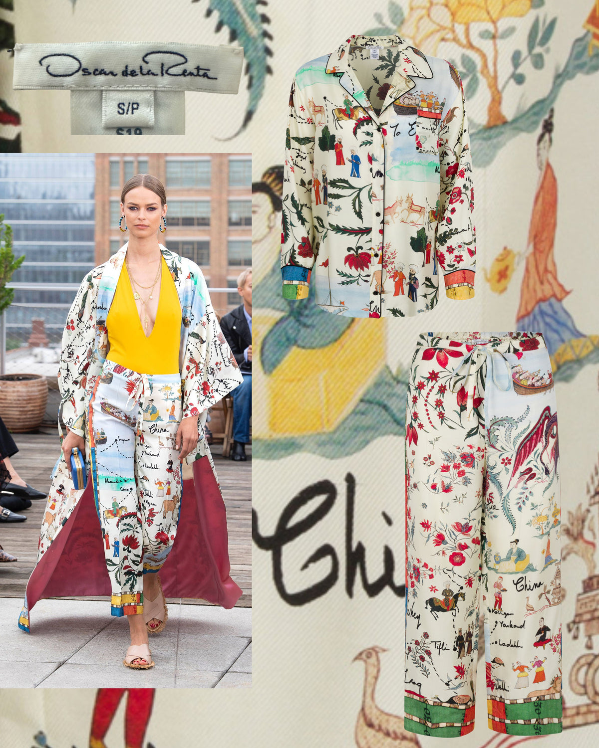 Spring 2019 Oscar de la Renta Silk Pajama Set