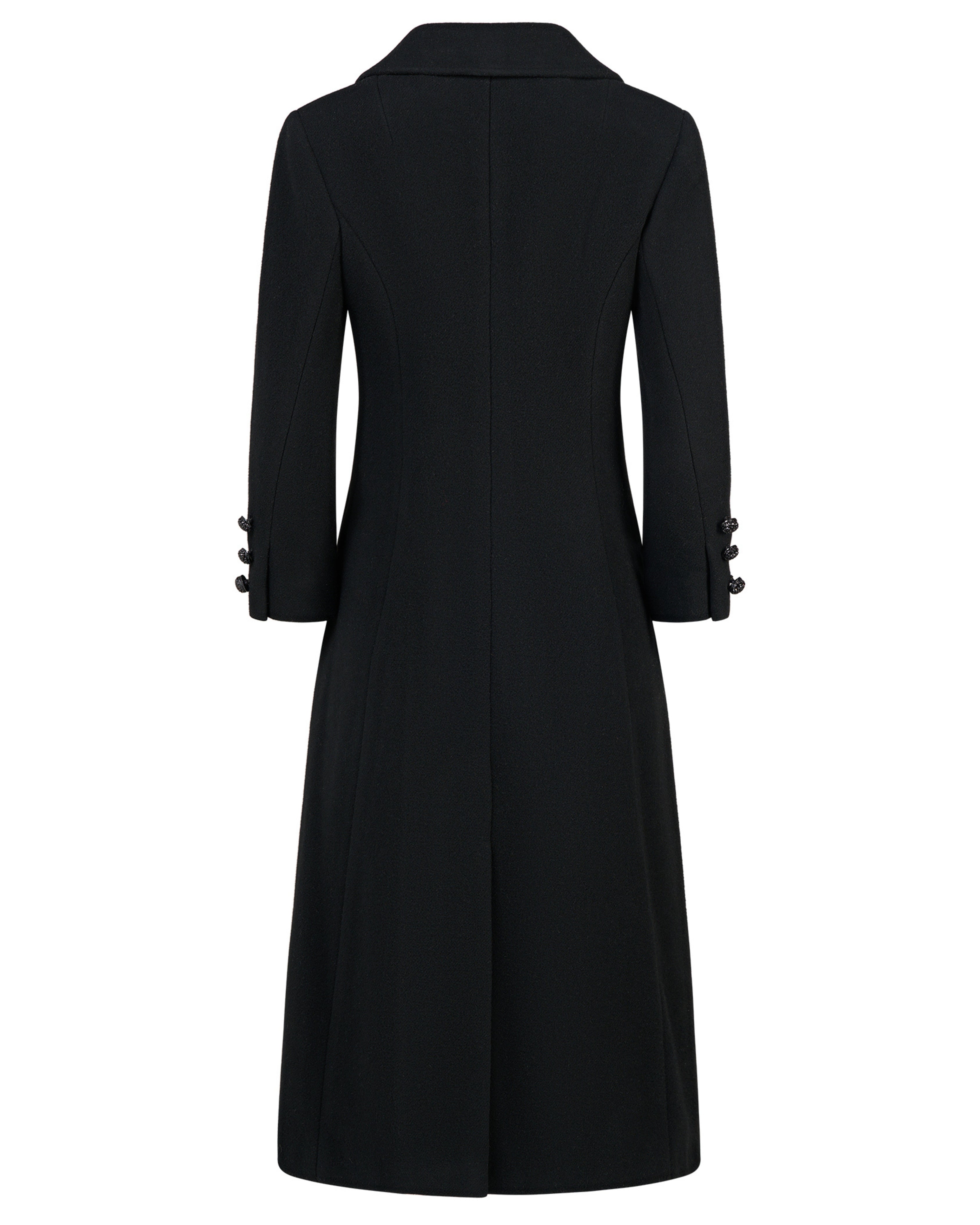 Late 20th-Century Black Coat With Rhinestone Buttons
