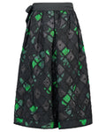 Late 20th-Century Green and Black Floral Midi Skirt