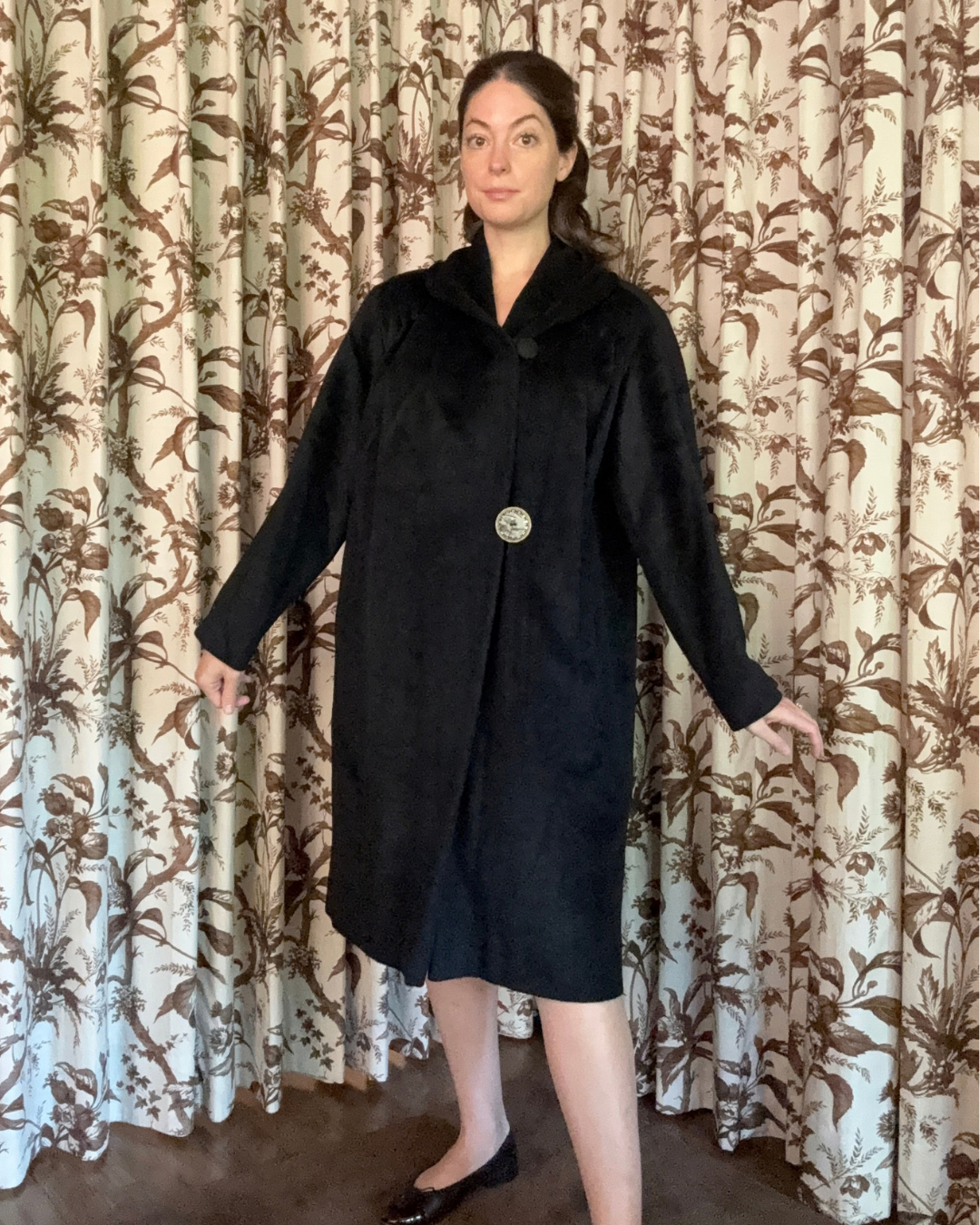 1960s Lilli Ann Black Long Coat