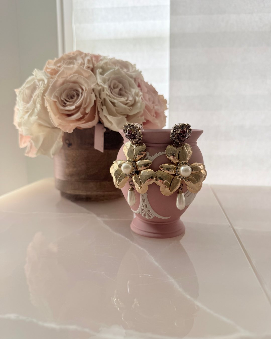 2010s Erdem Gold Flower Earrings
