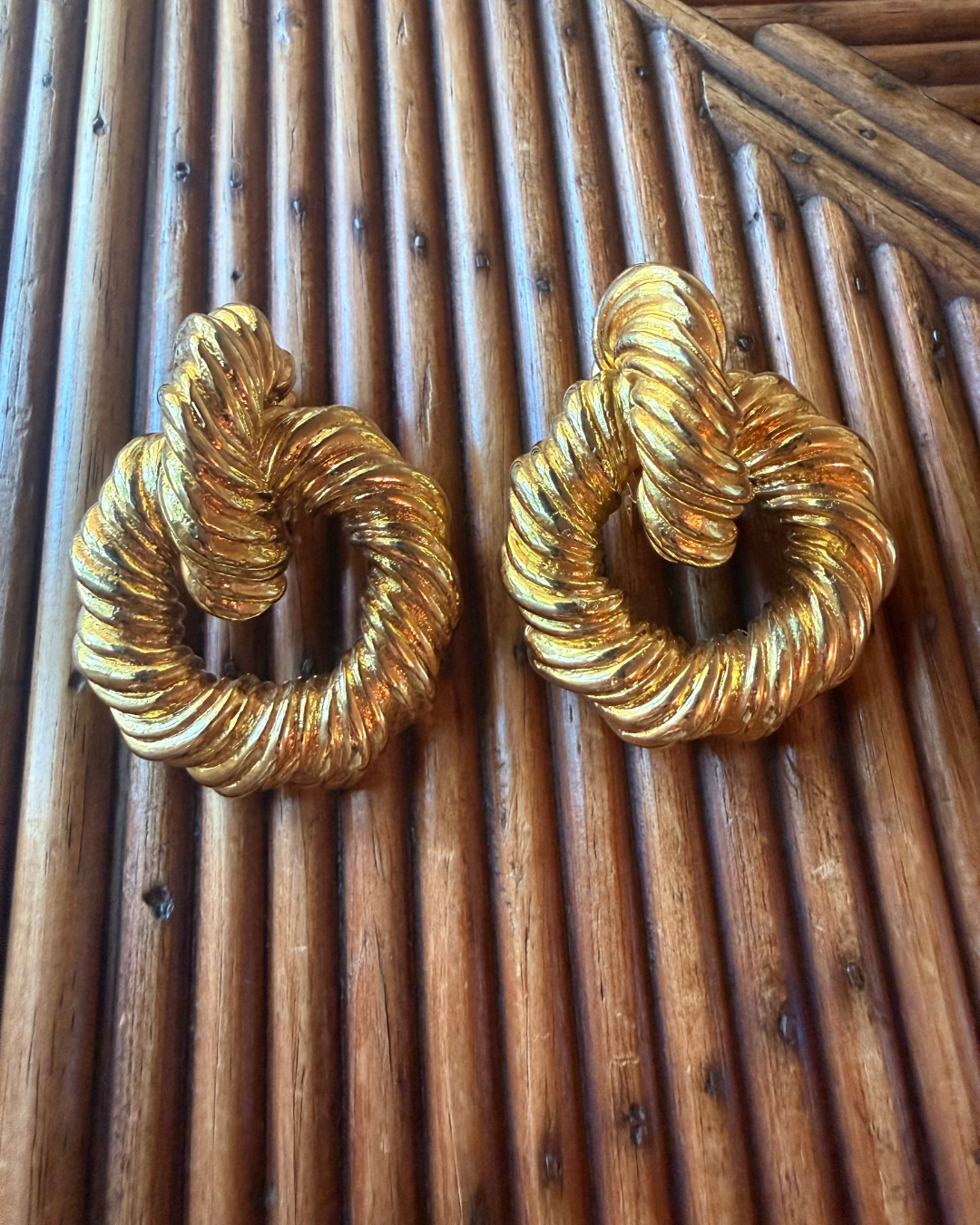 1980S Escada Gold Clip-On Earrings