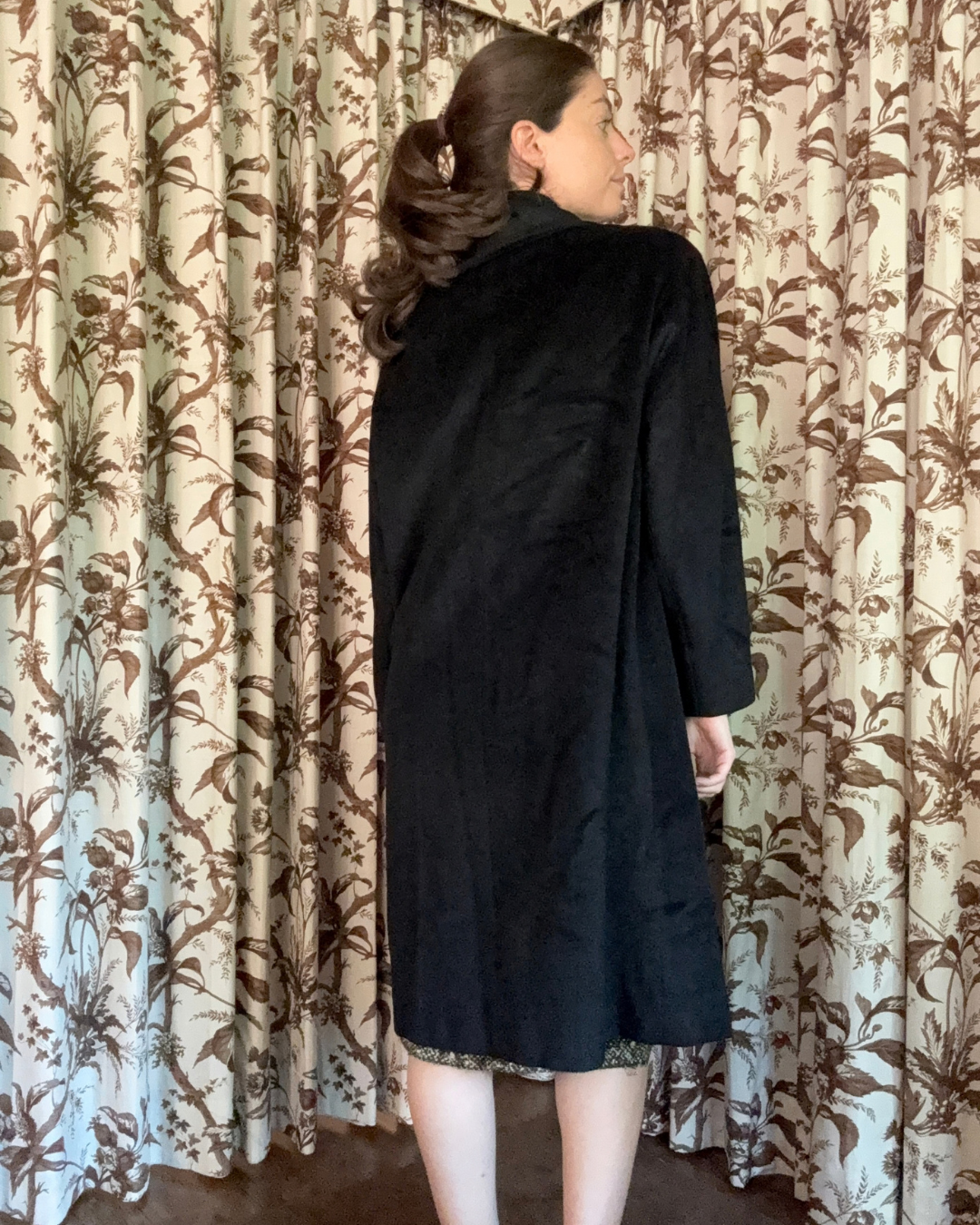 1960s Lilli Ann Black Long Coat