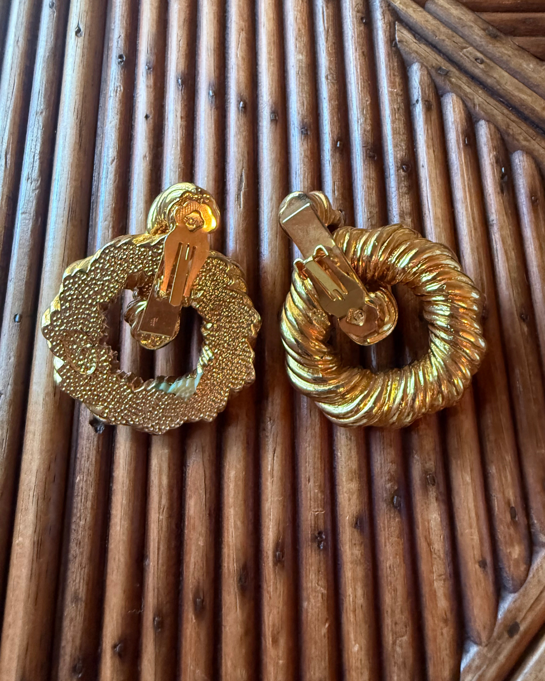1980S Escada Gold Clip-On Earrings