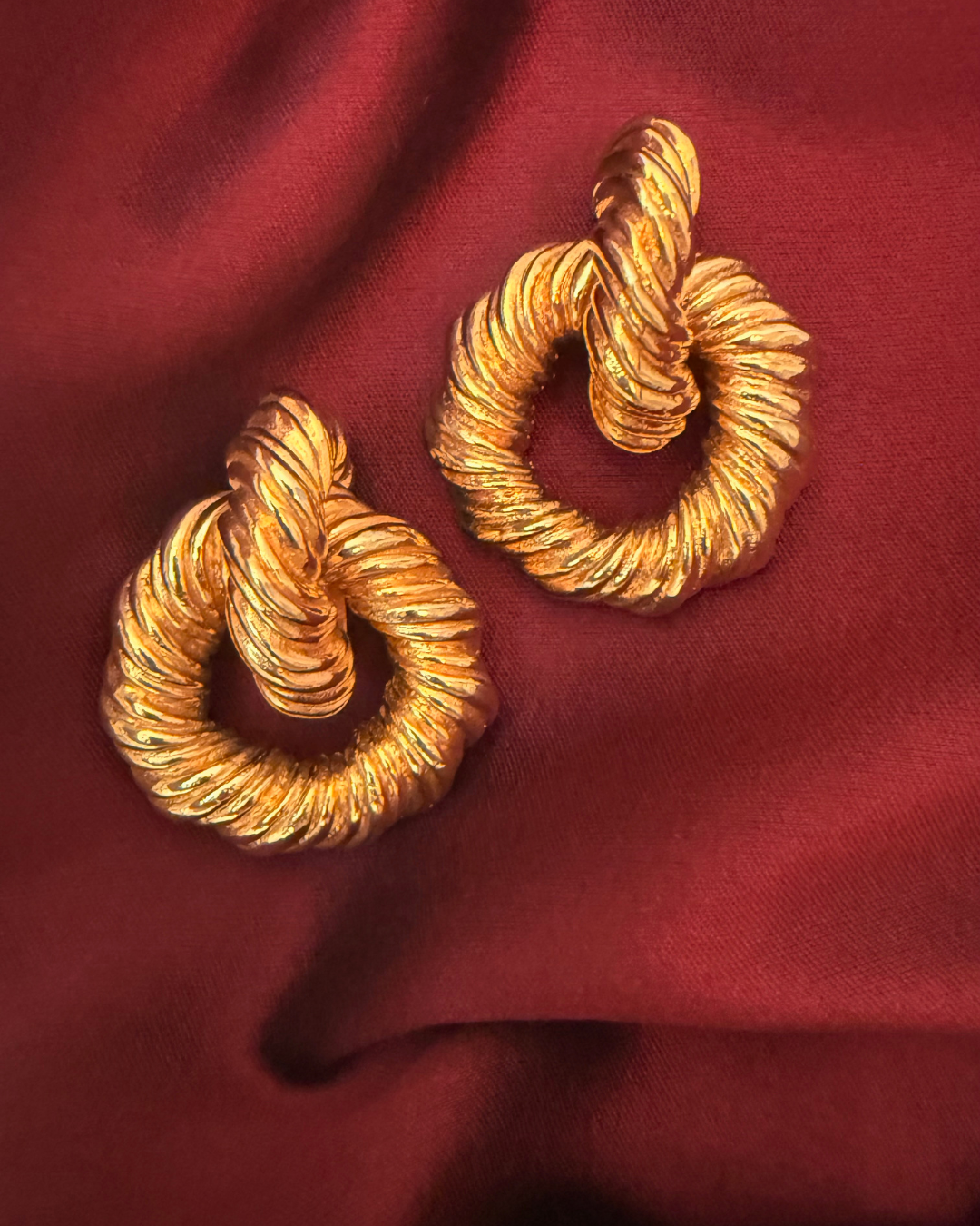 1980S Escada Gold Clip-On Earrings