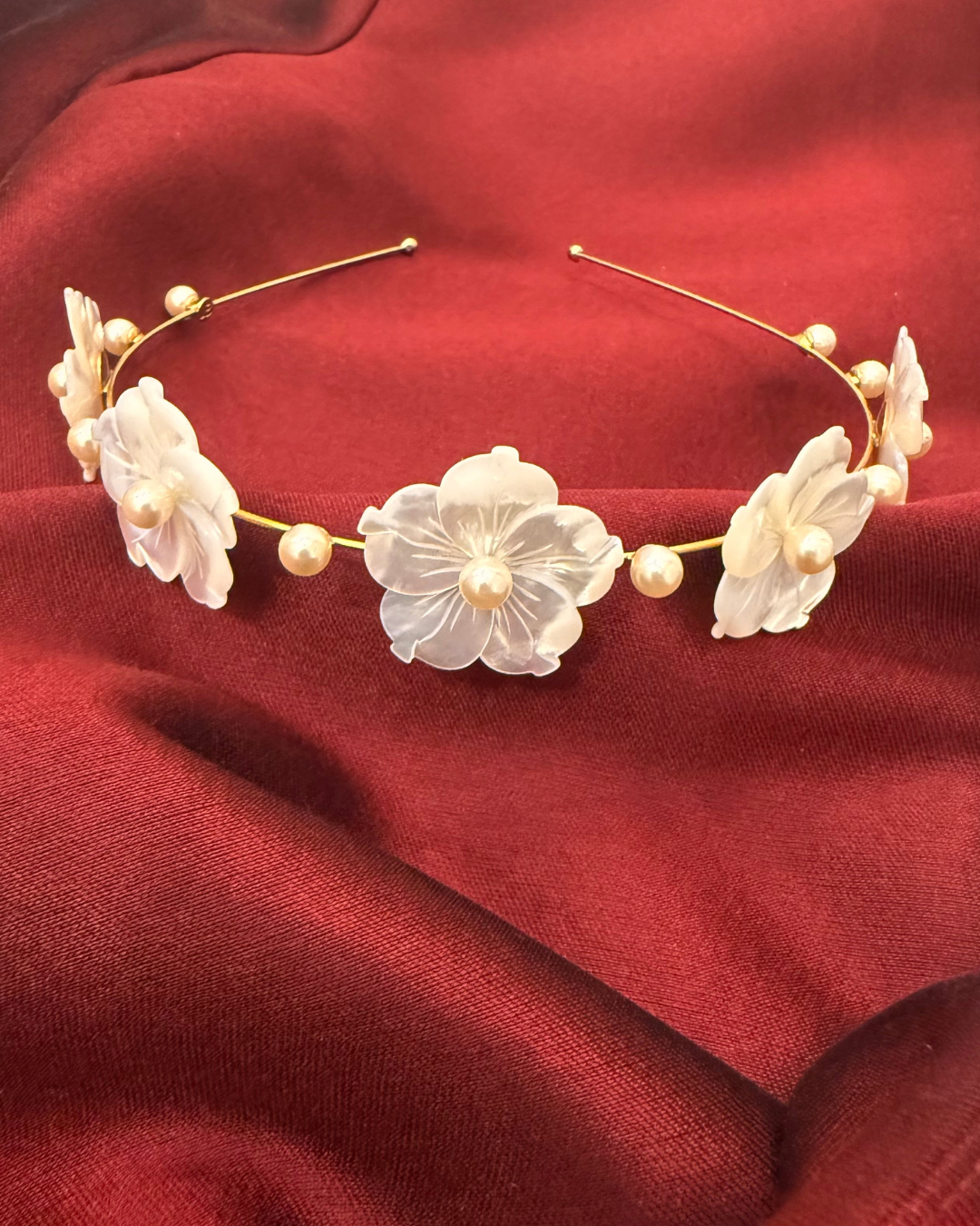 2010s Jennifer Behr Mother of Pearl Floral Headband