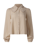 2020s By Timo Cream Long Sleeve Collared Blouse