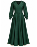 1970s Green Long Sleeve Gown