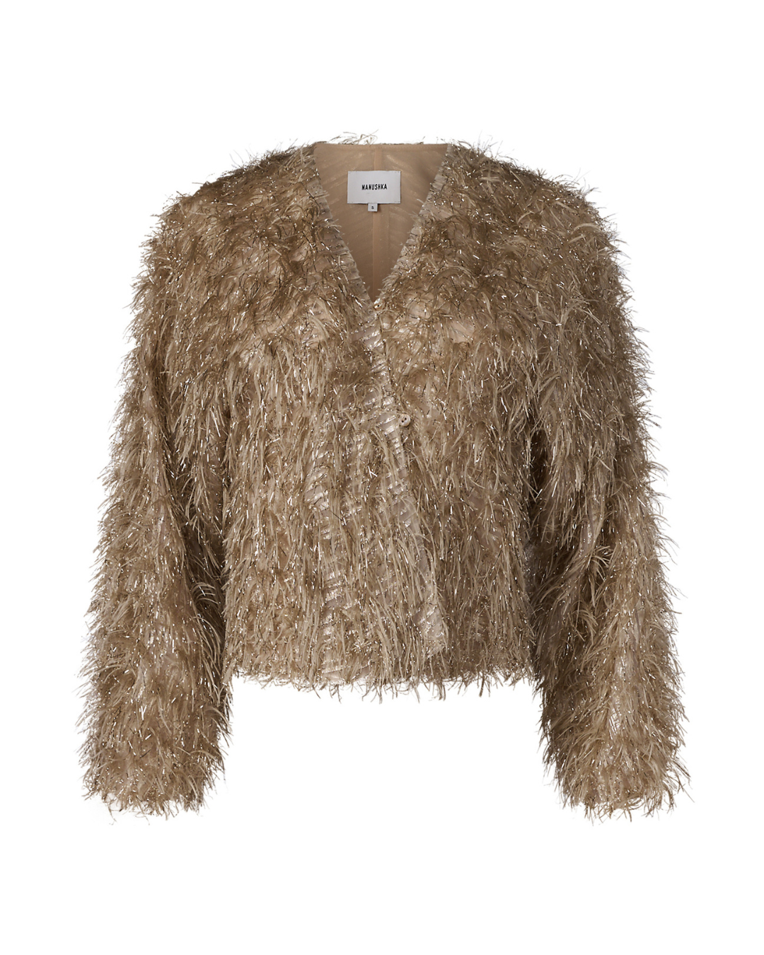 2010s Nanushka Gold/Silver Sparkly Fringe Jacket