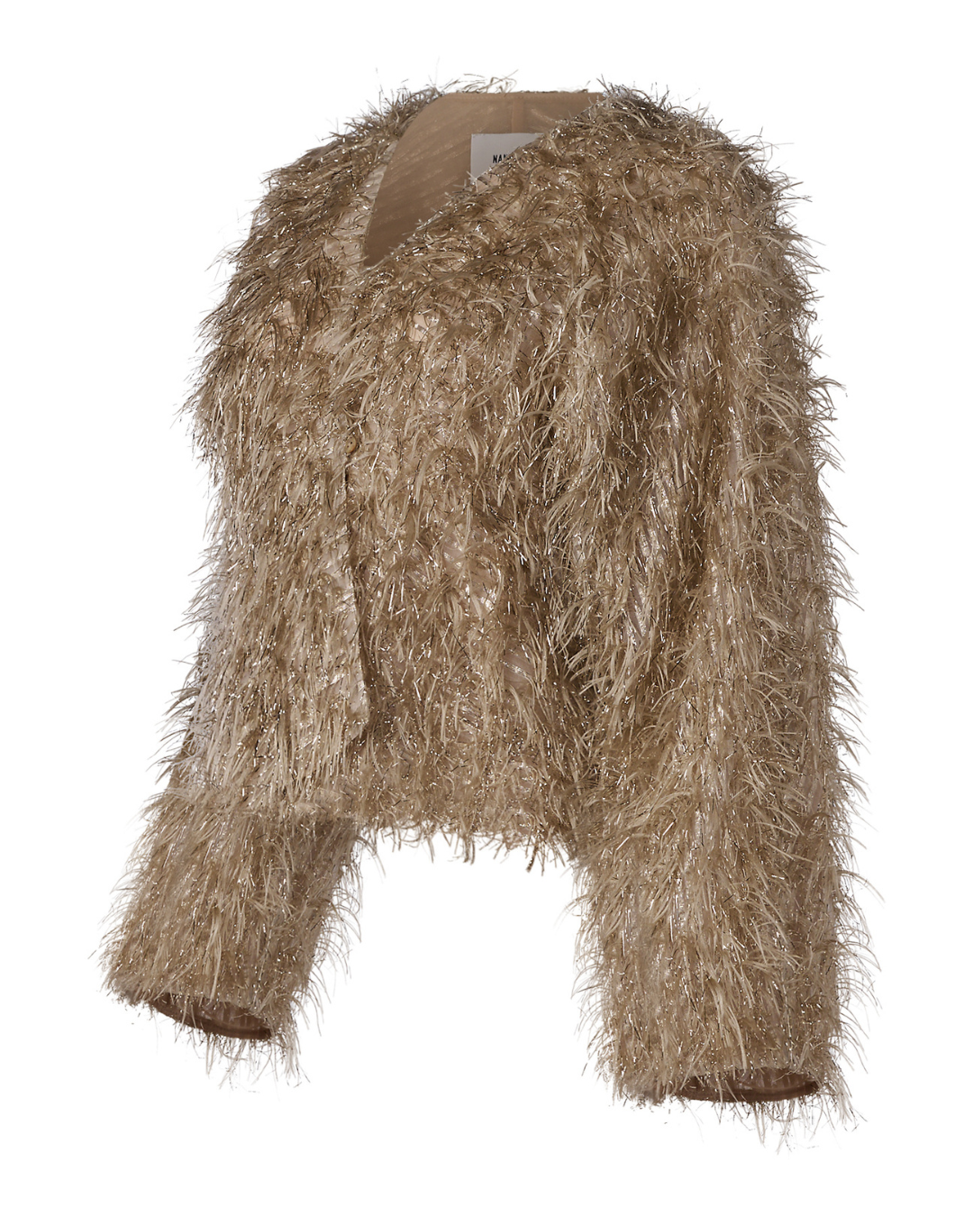 2010s Nanushka Gold/Silver Sparkly Fringe Jacket