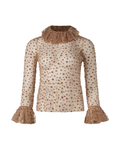 2010s Jenny Packham Sheer Pink  Polka Dot Blouse