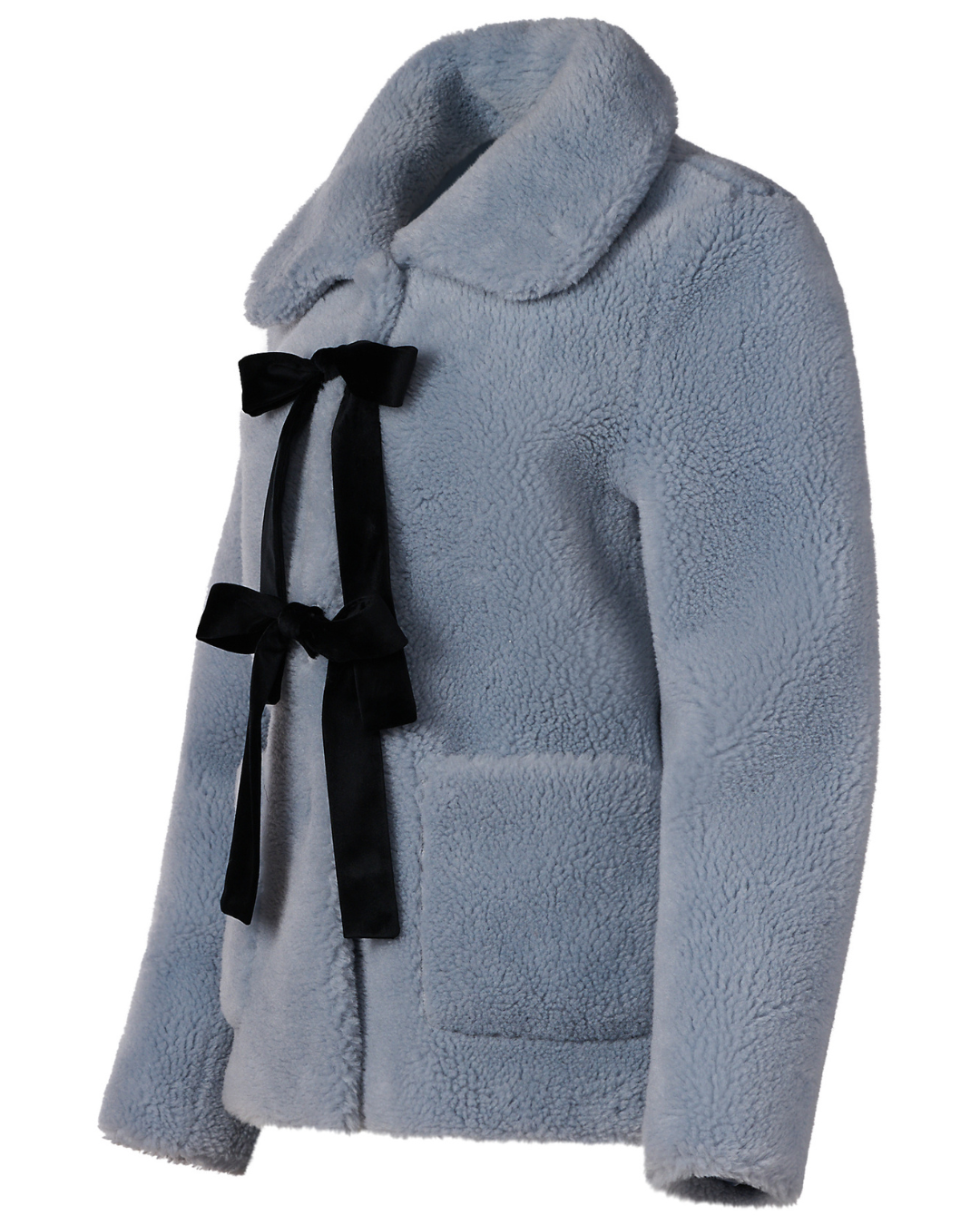 2021 MME.MINK Faux Blue Shearling Jacket
