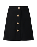 2010s Miu Miu Black Mini Skirt with Pearl Buttons