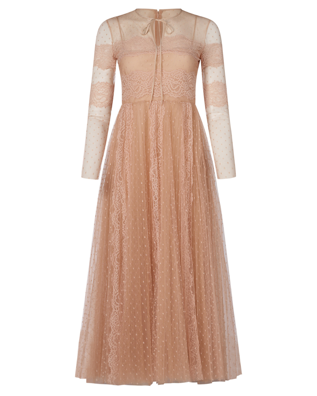 2010s Red Valentino Pink Long Sleeve Maxi Dress