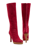 2000s Christian Louboutin Pink Suede Boots