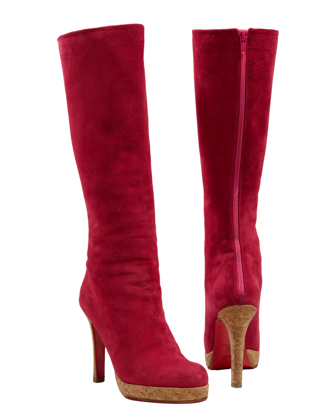 2000s Christian Louboutin Pink Suede Boots