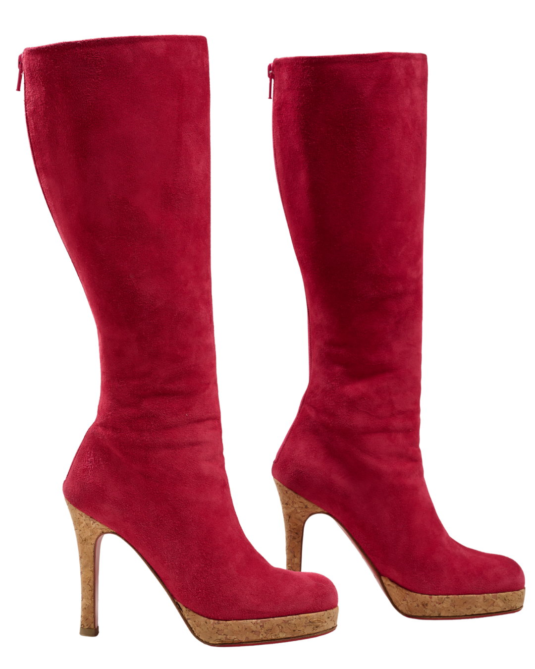 2000s Christian Louboutin Pink Suede Boots