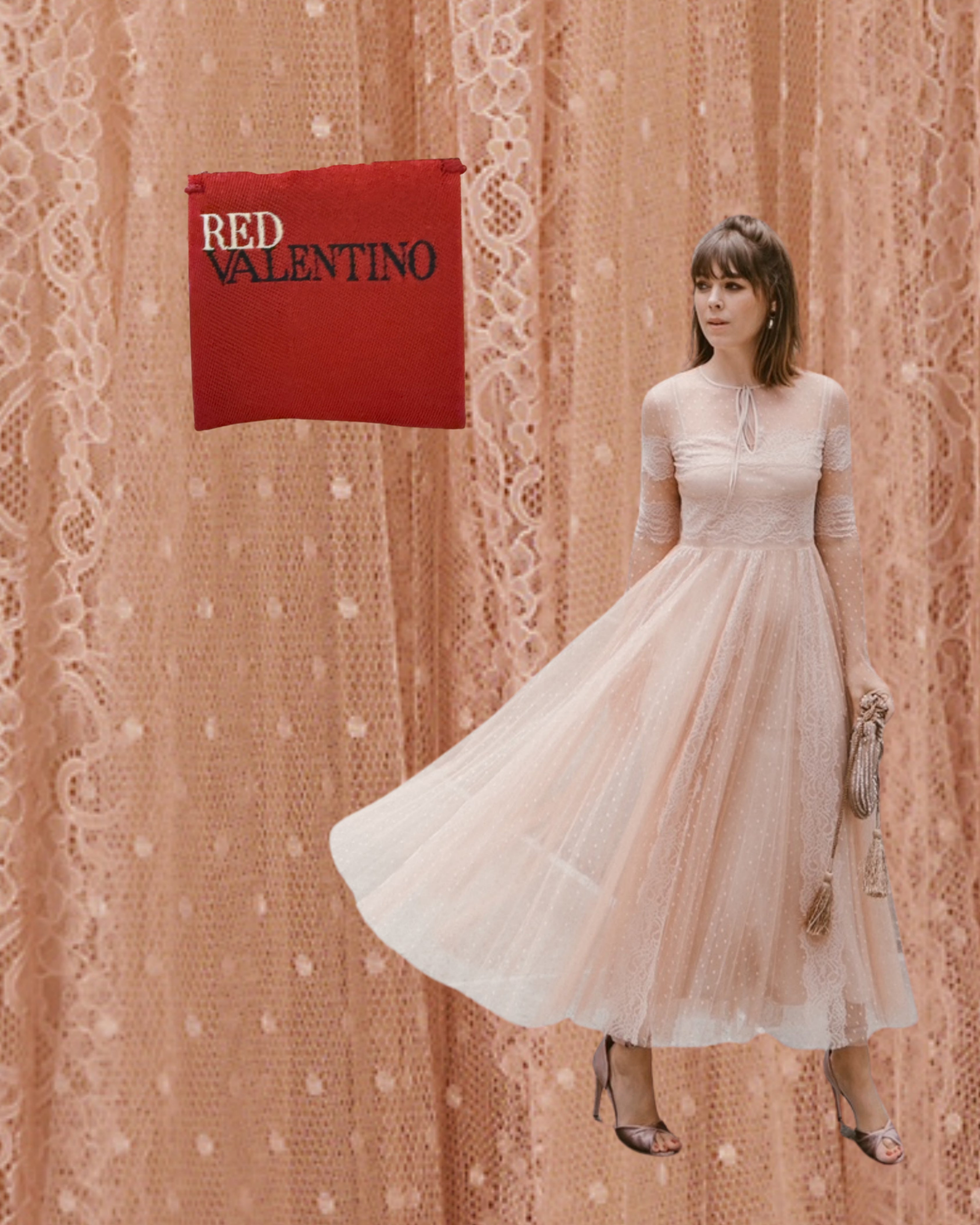2010s Red Valentino Pink Long Sleeve Maxi Dress