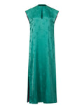 1960s Malcolm Starr Turquoise Butterfly Sleeveless Kaftan Dress