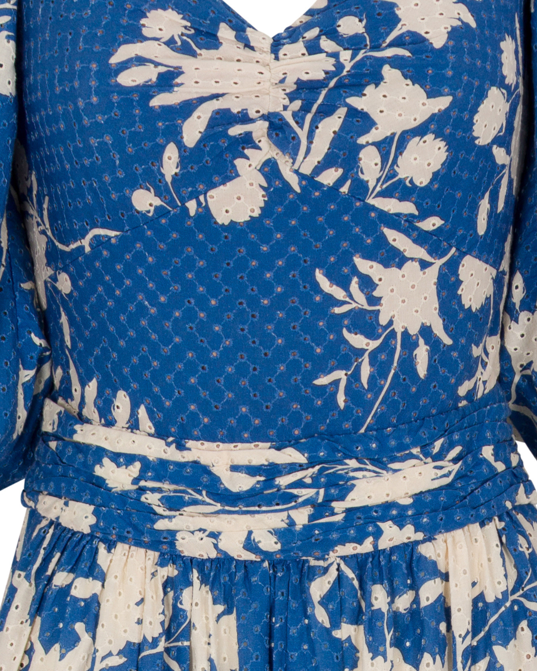 2020s Johanna Ortiz Blue and White Floral Midi Dress