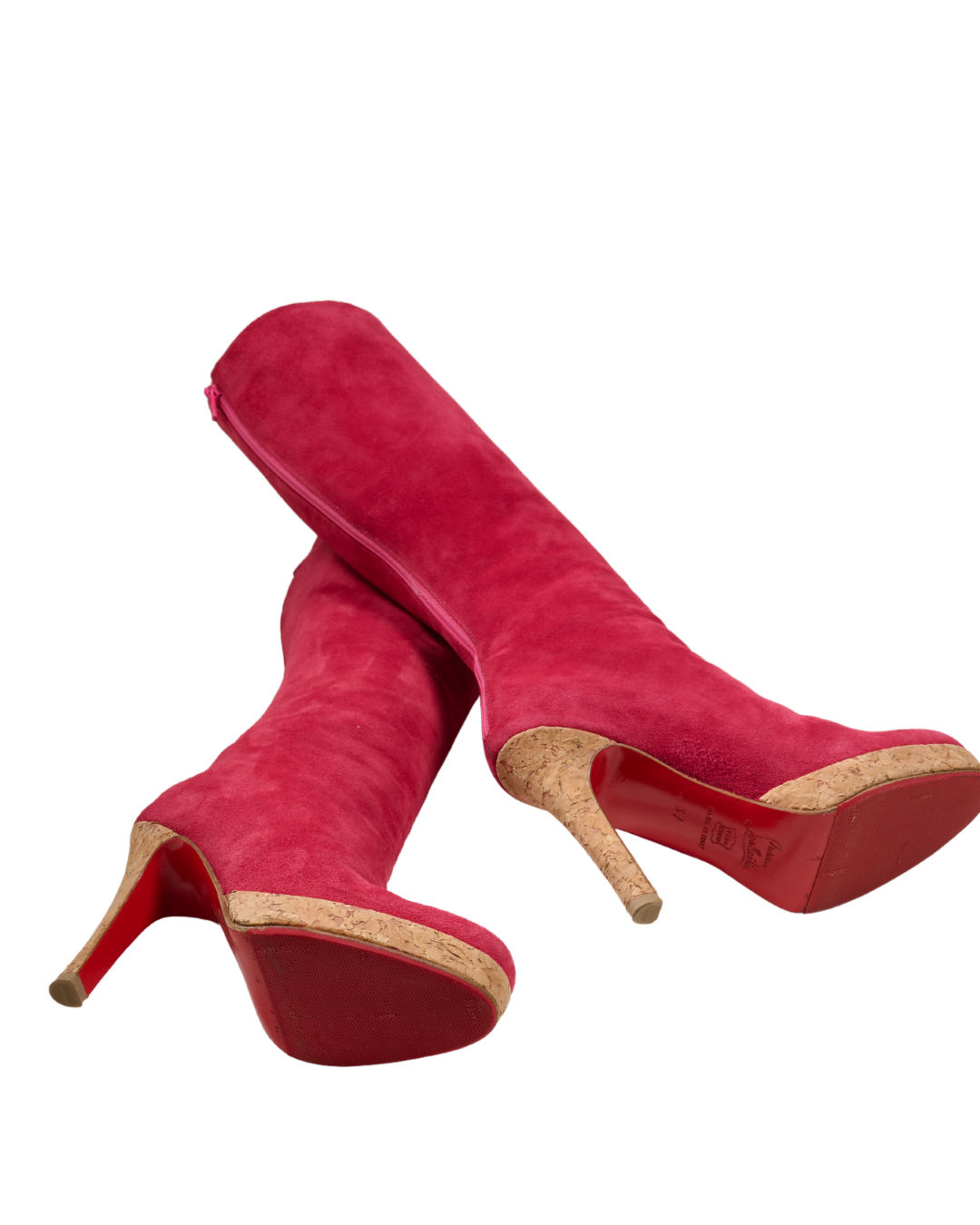 2000s Christian Louboutin Pink Suede Boots