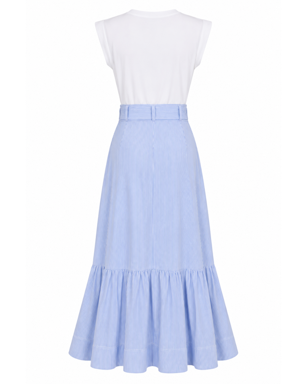 2021 Veronica Beard Blue and White Striped Maxi Dress