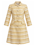 1960s Mustard-Yellow and White Striped Coat