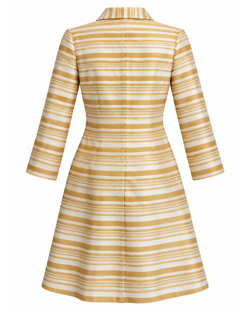 1960s Mustard-Yellow and White Striped Coat