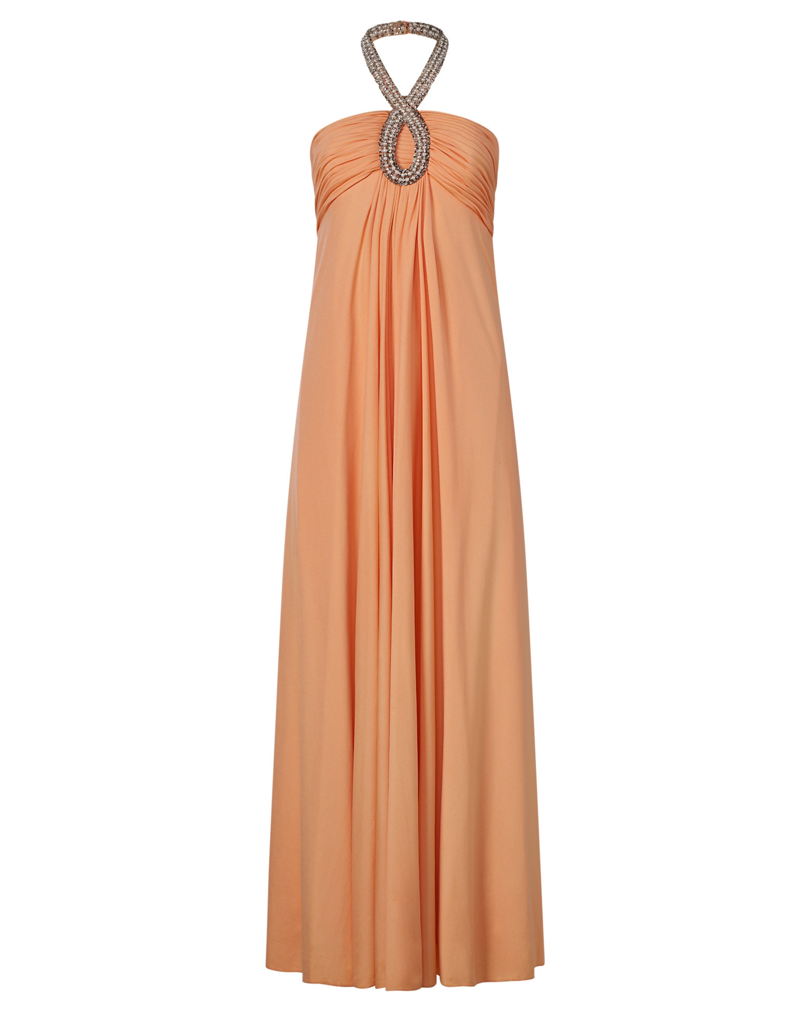 1960/70s Victoria Royal Ltd. Salmon-Colored Gown